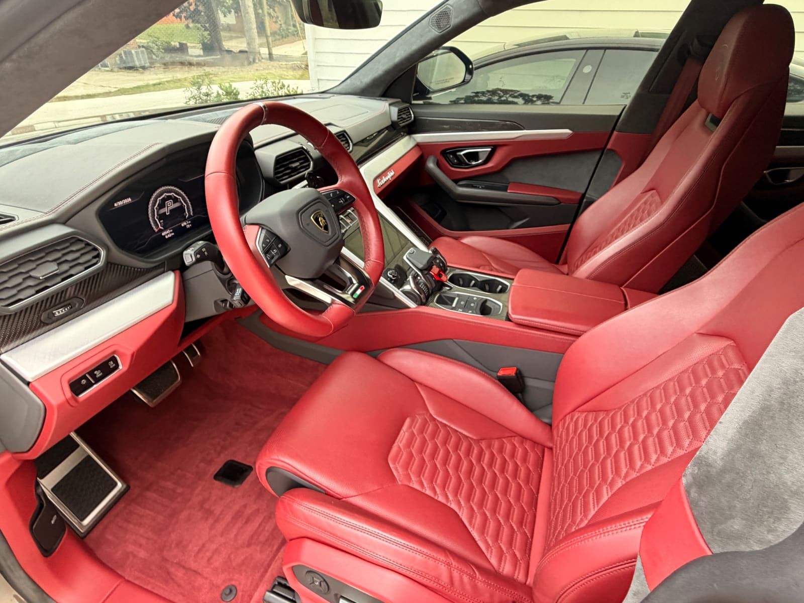 Red quilted leather interior cleaned and conditioned